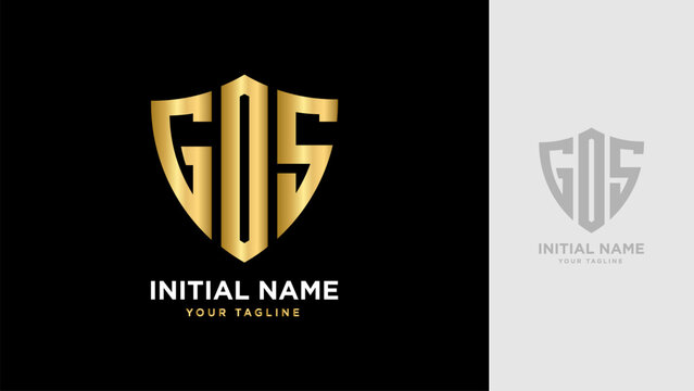 Initial GOS Shield vector Logo Template Design