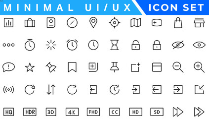 Minimalistic and simple looking glyph ui icons set for dark, light mode. Silhouette symbols for night, day themes. Solid pictograms. Vector isolated illustrations. Montserrat Bold, Light fonts used