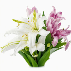 Obraz premium Bouquet of lily valley flowers, isolated on white background