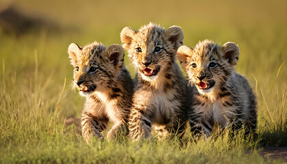 Obraz premium Wild cat Cute cubs