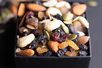 extreme closeup of mix dry fruits