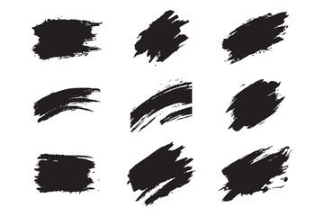 Bold Black Brush Stroke Vector, Modern Black Brush Stroke Vector Illustration, Expressive Black Brush Stroke Vector Graphic