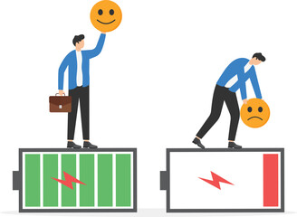 Dealing with fatigue and increasing employee freshness, Problems with stress levels and work pressure, Businesspeople are analyzing how to increase motivation or Enthusiasm for the team.
