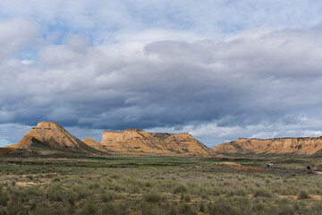Panoramic view of the Bardenas Reales Park, Navarra, Spain
