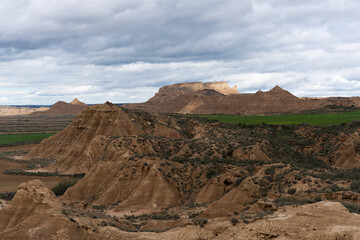 Landscape with panoramic views of the Bardenas Reales, Spain