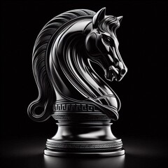 black chess horse