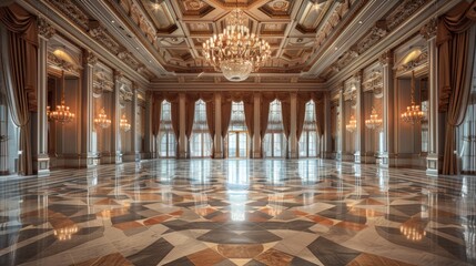 Obraz premium An opulent ballroom with a grand chandelier