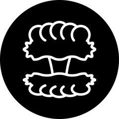 Nuclear Explosion Vector Line White Circle Black