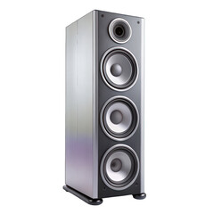 Modern tall sound speaker isolated on transparent background