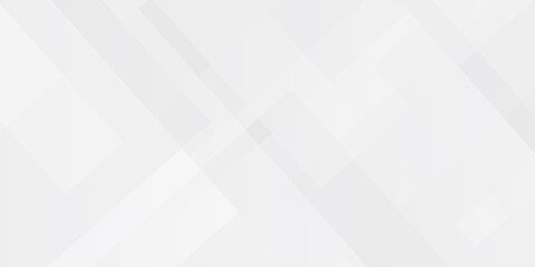 Abstract white and gray background design with layers of textured white transparent material in triangle and squares shapes. White color technology concept geometric line template background.