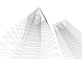 Fototapeta premium architectural drawing 3d