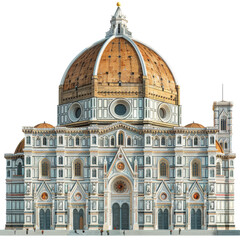 Florence Cathedral in Florence Italy Isolated on Transparent or White Background, PNG