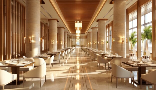 Luxury Restaurant Interior with a View