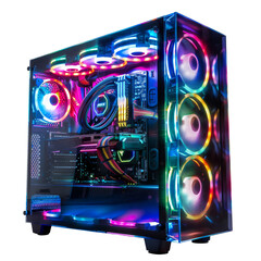 Gaming PC Isolated Isolated on Transparent or White Background, PNG