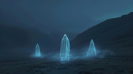 A supernatural scene came to life as phantasmal spirits participated in a magical sports event, their display of sportsmanship radiating through the enchanted arena