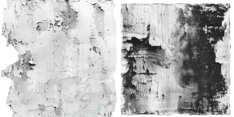 Grunge Distressed Texture Set Isolated on Transparent or White Background, PNG