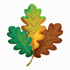 oak leaf vector silhouette illustration