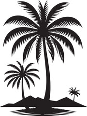 Fototapeta premium Palm tree silhouette vector illustration design