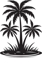 Fototapeta premium Palm tree silhouette vector illustration design