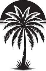 Obraz premium Palm tree silhouette vector illustration design