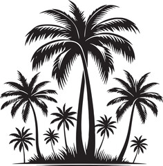 Palm tree silhouette vector illustration design