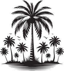 Palm tree silhouette vector illustration design