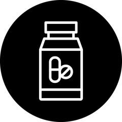 Medicine Vector Line White Circle Black