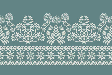 Motifs Ikat floral paisley embroidery background.geometric ethnic oriental pattern traditional.Aztec-style abstract. design for texture, fabric, clothing, wrapping, decoration
