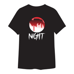 Best Night Scary T-shirt Design Premium Vector Template