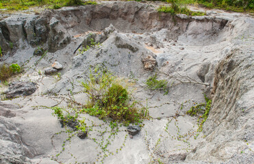 Stone surface from excavation and erosion