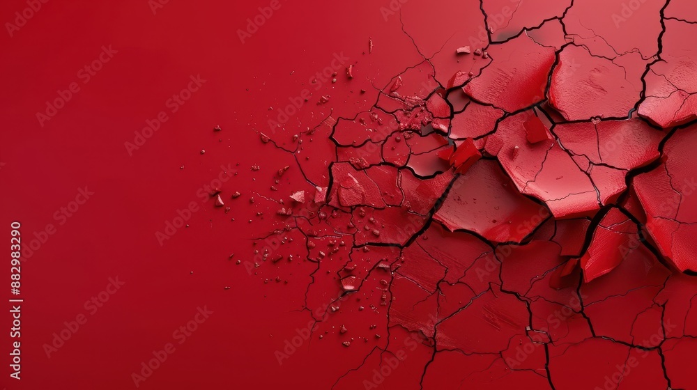 Poster a red background with a red heart in the middle