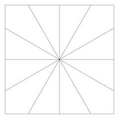 Square perspective grid background for drawing template with outline border frame. Vector.