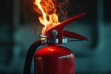Obraz premium The fire extinguisher glowed with a supernatural scene, ready to unleash its lifesaving power in an emergency