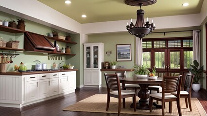 Javanese style kitchen interior with a modern touch, kitchen, Javanese style, architecture, interior design