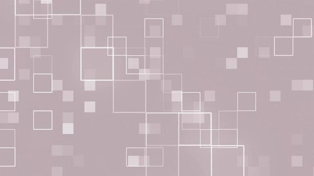 Digital cyber seamless loop animation of square shapes, gray neon abstract background
