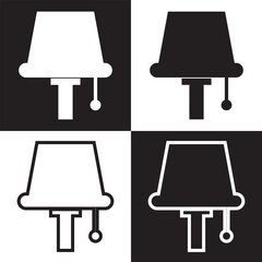 Floor lamp line and glyph icon, interior and home decor, floor lamp vector icon, vector graphics, editable stroke outline sign, isolated on white and black background. EPS 10