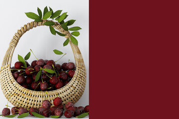 berries in a basket, 3d render