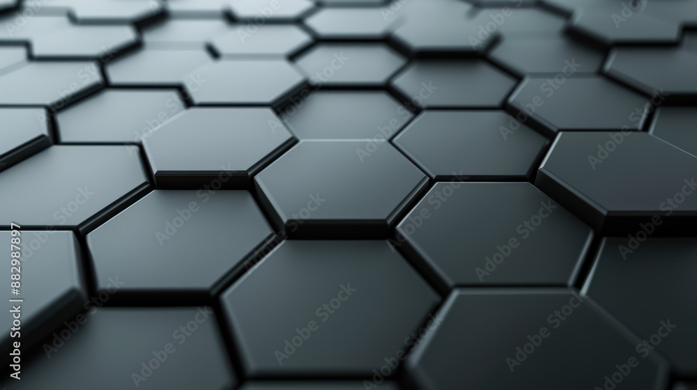 Poster a close up of a black hexagonal pattern