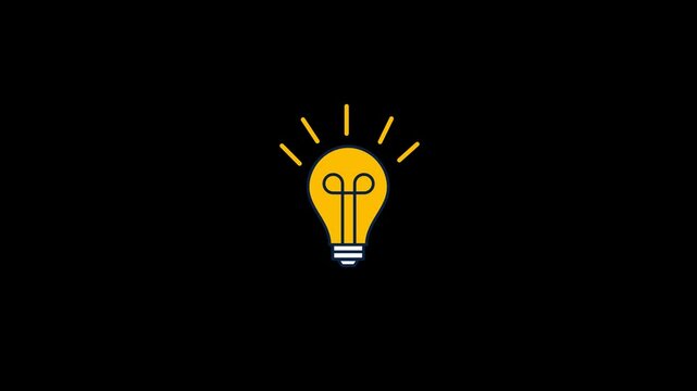 Creative idea Light Bulb Animation with transparent background 