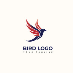 Fototapeta premium Bird colorful logo design vector Illustration