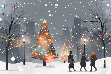 クリスマスツリーのある風景-1