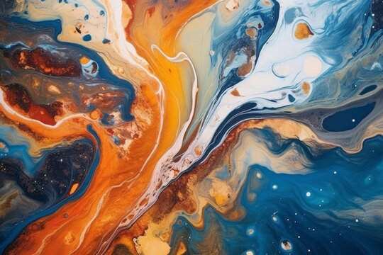 Biological Waters Aerial View of Colorful Biomorphs in Orange and Blue on a Lake.jpeg