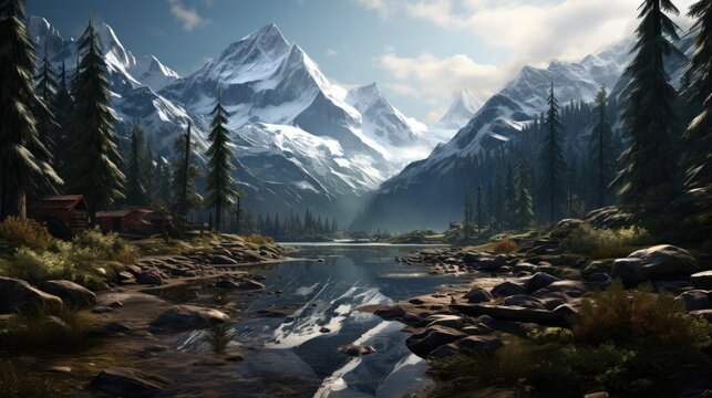 a beautiful landscape hd, hyper realistic wallpaper, landscape photo hd wallpaper  