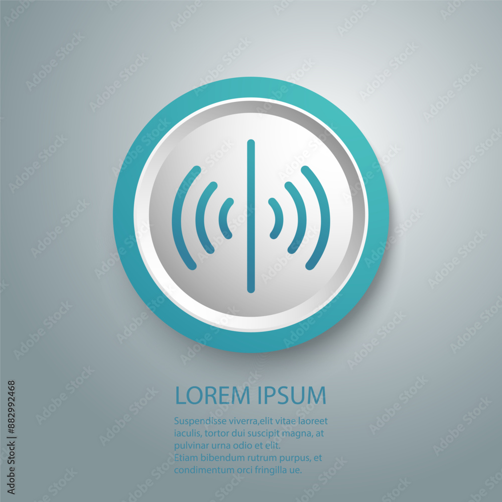 Aufkleber sensor vector icon, signal symbol. simple, flat design for web or mobile app