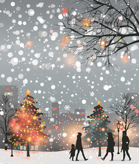 クリスマスツリーのある風景-4