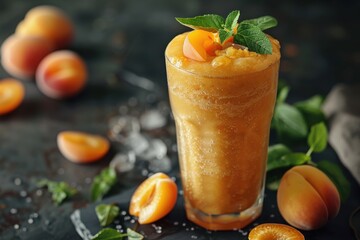 Peach Smoothie with Fresh Mint