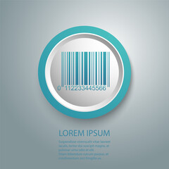 Realistic bar code icon. A modern simple flat barcode. Marketing, the concept of the Internet. Fashionable vector sign of a market trademark for website design, mobile application. Bar code logo