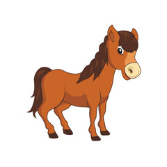 Cute Horse Cartoon Vector Art on white background