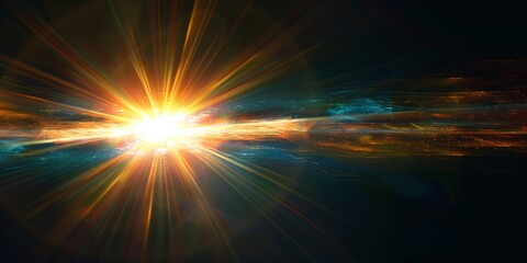 Fototapeta premium Overlays, overlay, light transition, effects sunlight, lens flare, light leaks. sun rays light effects, overlays or flare glow isolated on black background for design, Generative AI