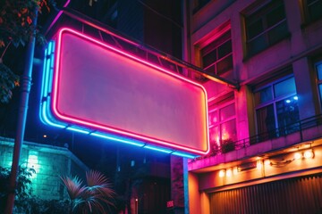 neon blank sign billboard for your advertising